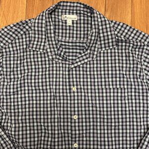 Peter Millar Gingham Check Button Up Shirt Mens XL Nylon Blend Performance‎
